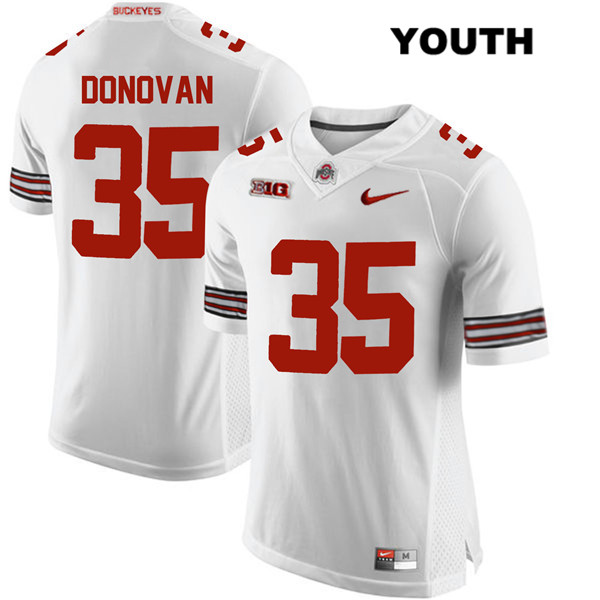 Ohio State Buckeyes Youth Luke Donovan #35 White Authentic Nike College NCAA Stitched Football Jersey VL19L03HT